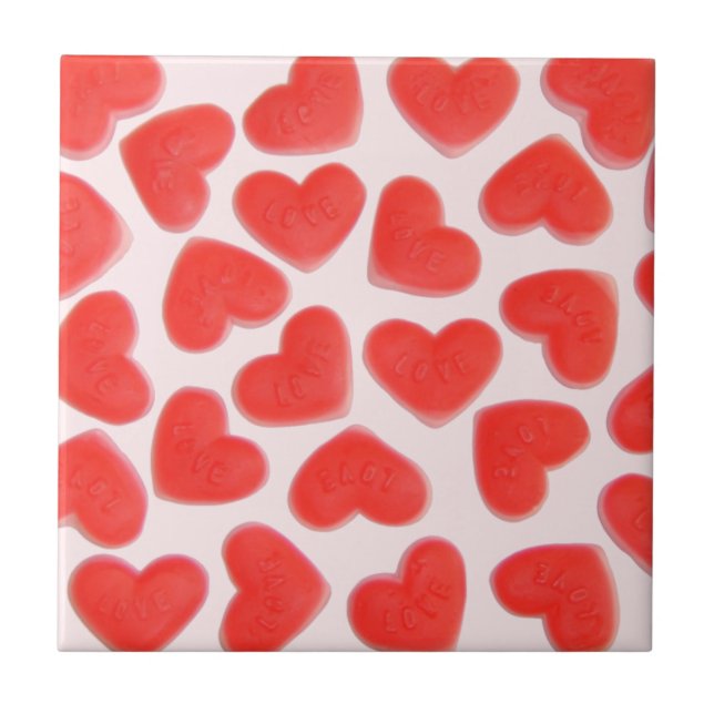 Söt Hearts Rosa Kakelplatta (Framsidan)