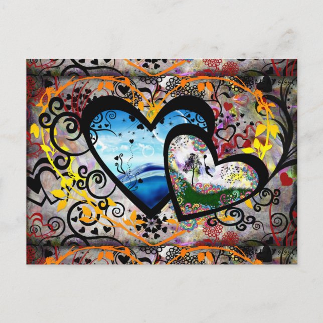 Söt Hearts Vykort (Framsida)