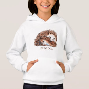 Söt hedgehog älskare add namn Hoodie T Shirt