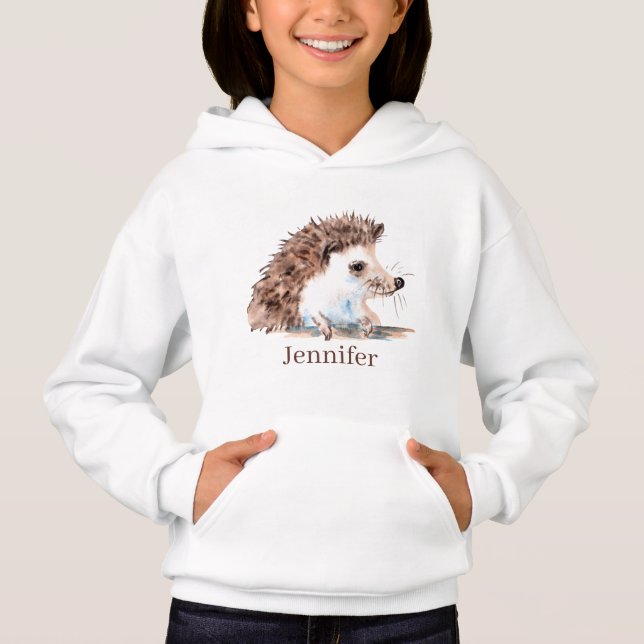 Söt hedgehog älskare add namn Hoodie T Shirt (Framsida)