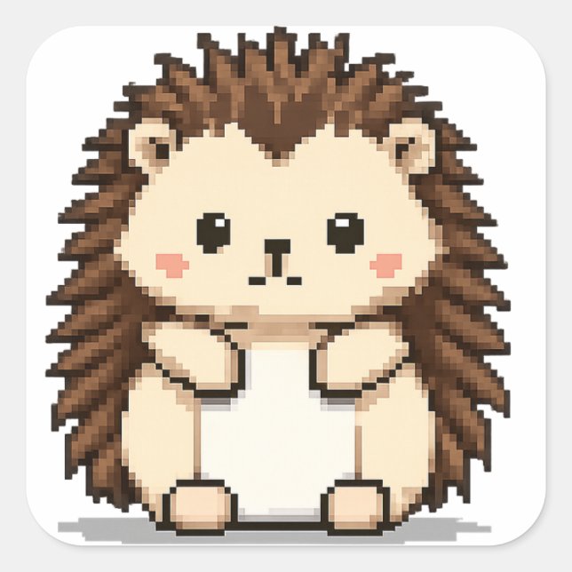 Söt hedgehog-dekal fyrkantigt klistermärke (Framsida)