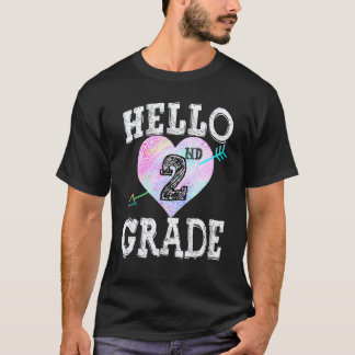 Söt Hej 2:a Klass Hjärtat Tillbaka Till Skolan Lär T Shirt