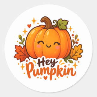 Söt Hej Pumpa Höst Halloween Klistermärke