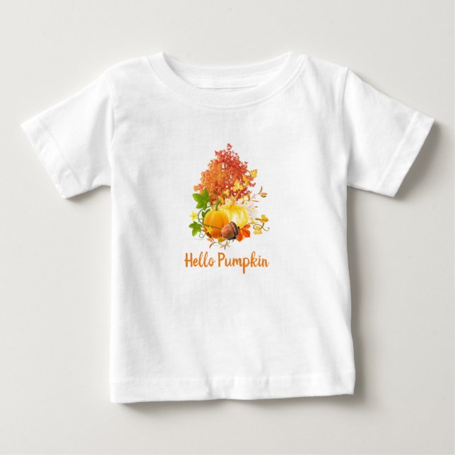 Söt Hej Pumpa Höst Säsong Småbarn / T Shirt (Framsida)