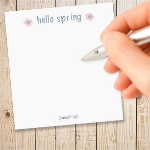 Söt Hej Vår Blommig Anpassad Monogram Anteckningsblock