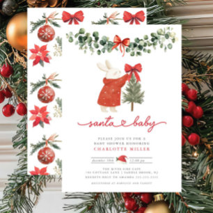 Söt helgdag-babydusch i Santa Baby Inbjudningar