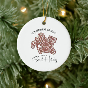 Söt Helgdag Gingerbröd Helgdag Julgransprydnad Keramik