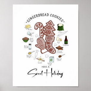 Söt Helgdag Gingerbröd Helgdag Poster