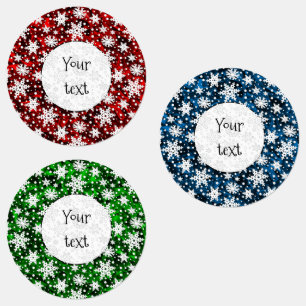 Söt Helgdag Jul Snöflingor Klistermärke