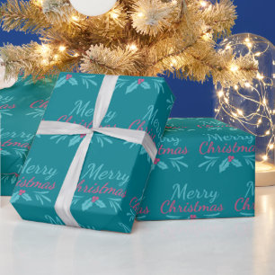 Söt Helgdag-turkos och Rosa God jul Presentpapper