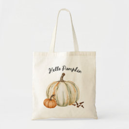 Söt Hello Pumpkin Spice mysig höst Tygkasse