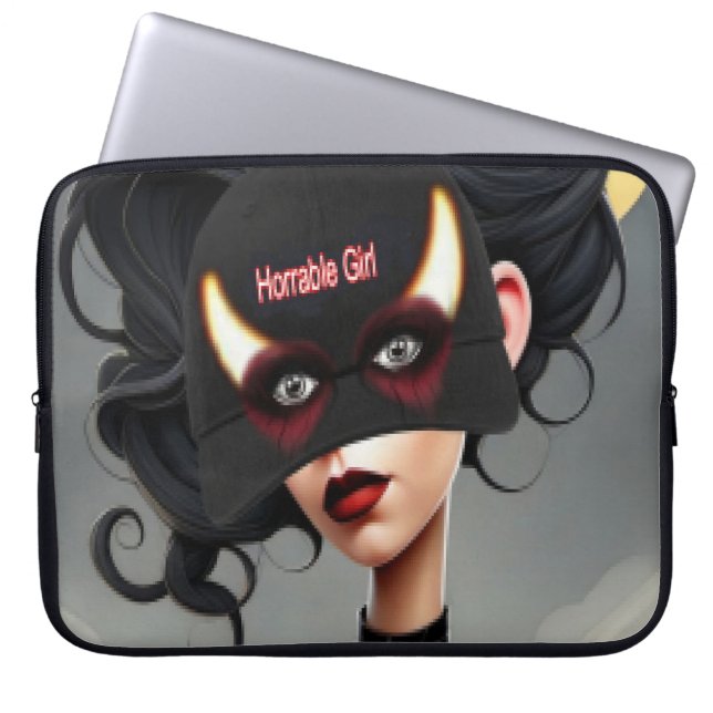 Söt hemsk tjej  laptop fodral (Framsidan)
