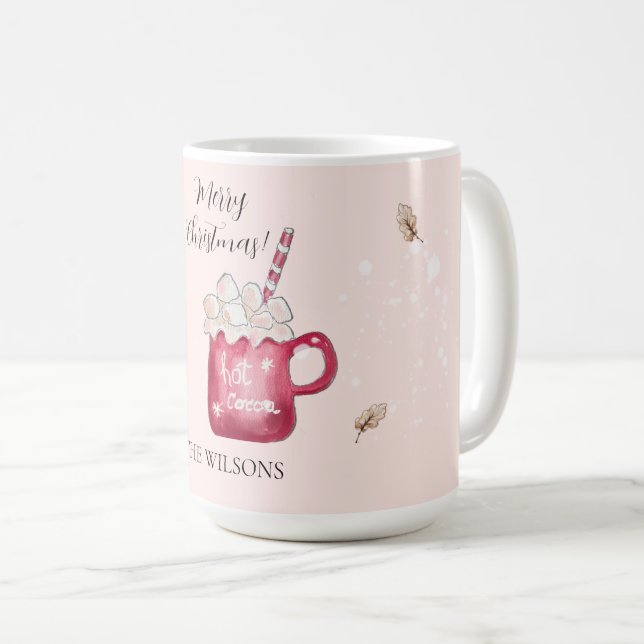 Söt het choklad julillustration kaffemugg (Framsida höger)