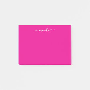 Söt het rosa anpassad namn post-it block