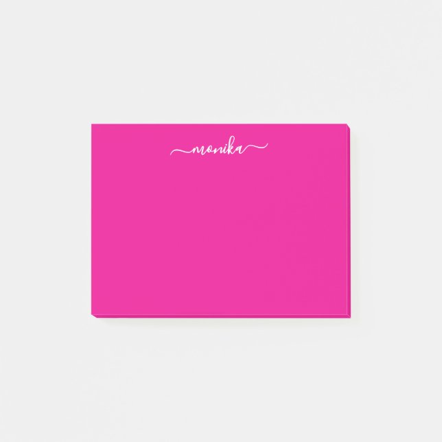 Söt het rosa anpassad namn post-it block (Framsida)