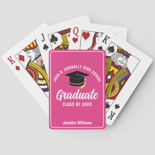 Söt het rosa examensfest specialdesign casinokort (Baksidan)