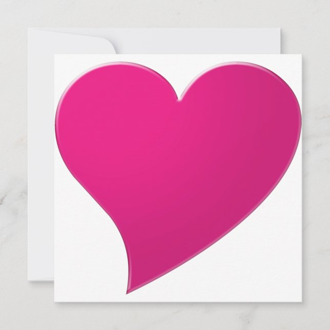 Söt het rosa stor hjärta Alla hjärtans dag-kort (Framsida)