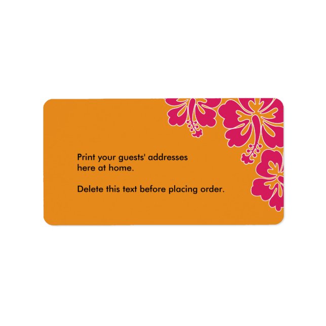 Söt Hibiscus Bröllop Anpassningsbar Adressetikett (Framsidan)