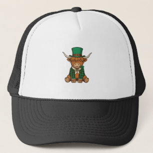 Söt Highland Ko Irlandsk Klöver Vintage Tröja Desi Keps