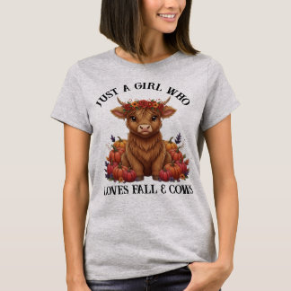 Söt Highland Ko & Pumpor T-Shirt