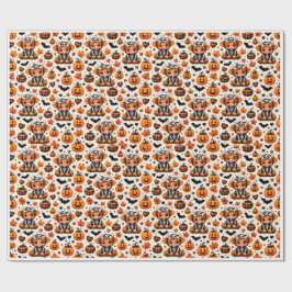 Söt Highland Ko Skelett Halloween Presentpapper