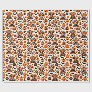 Söt Highland Ko Skelett Halloween Presentpapper