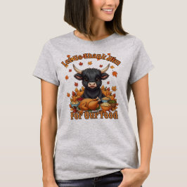 Söt Highland Ko Thanksgiving Feast T-shirt