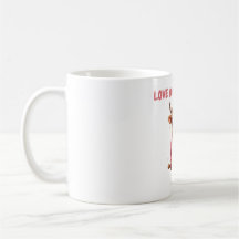 Söt Highland Ko Valentine Heart Glas Kaffe m