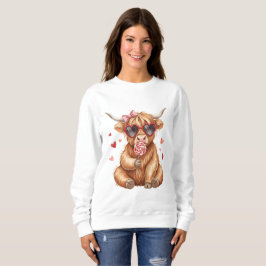 Söt Highland Ko Valentine-skjorta T Shirt
