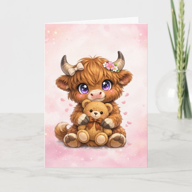 Söt Highland-korrekryssningskort Kort (Framsida)