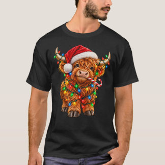 Söt Highlandko julbelysning – Julko T Shirt