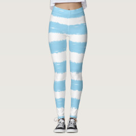 Söt Himmel Blue White Rand Leggings