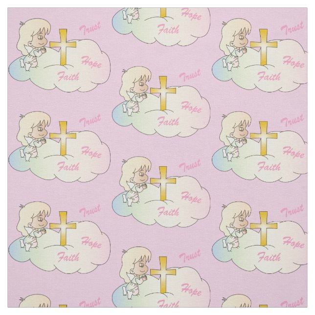 Söt himmelsbögen Angel Flicka Tyg (Provkarta)