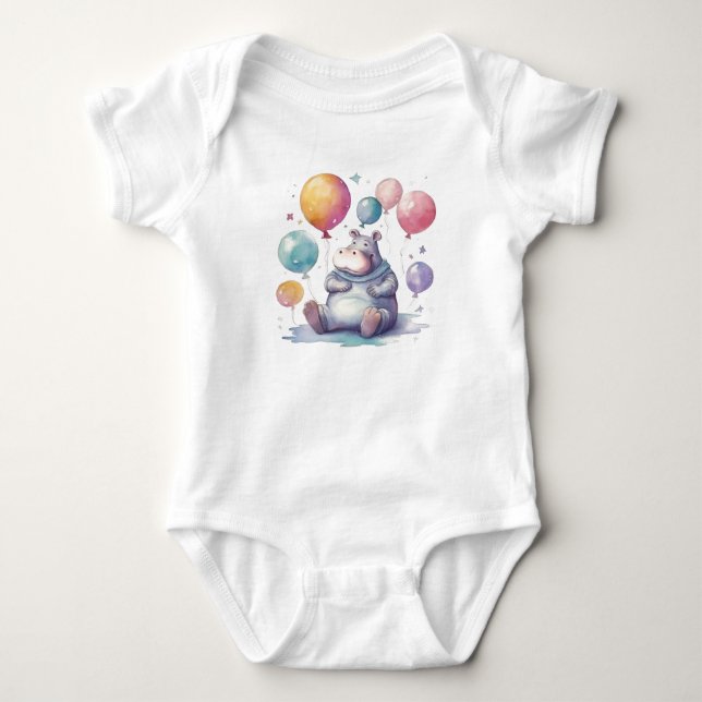 Söt Hippo i rymden T Shirt (Framsida)