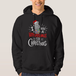 Söt hippo julafton - jag vill ha en hippopotamus c hoodie