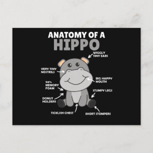 Söt Hippo Påstående-anatomi i en Hippo Vykort