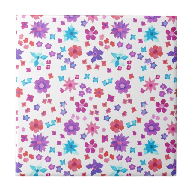 Söt Hippy Flower Power Ceramic Tile Kakelplatta (Framsidan)