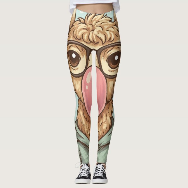 Söt Hipster-Lama-dekal Leggings (Framsida)