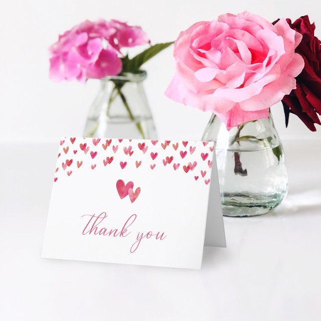 Söt hjärt babyskor tack kort (Skapare uppladdad)