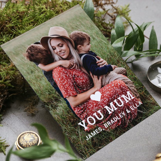 Söt HJÄRTA ÄLSKAR DIG MAMMA Morsdags Foto Kort (Skapare uppladdad)