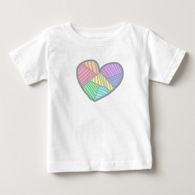 Söt hjärta skjorta t shirt (Framsida)
