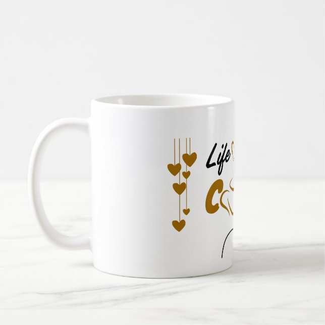 Söt hjärtgrafik kaffemugg | Klassisk mugg, 3,3 dl (Vänster)