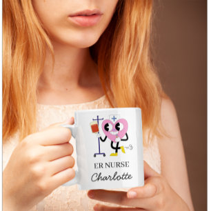 Söt hjärtsjuksköterska Akutmottagningssköterska pr Kaffemugg