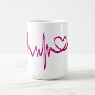 Söt hjärtslag Alla hjärtans dag-mugg - Anpassad pr Kaffemugg
