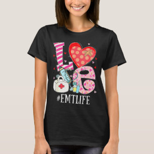 Söt hjärtstetoskop Emt Life Sjuksköterska Älskare T Shirt