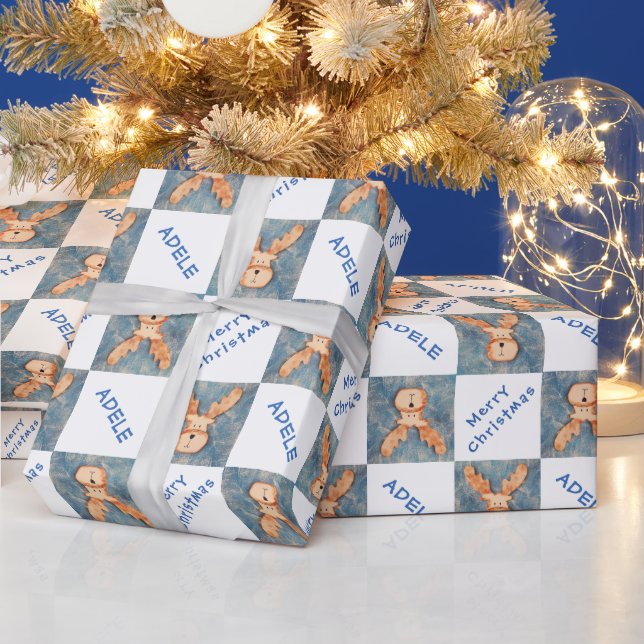 Söt hjort barn namn God jul semester Presentpapper (Helgdagar)