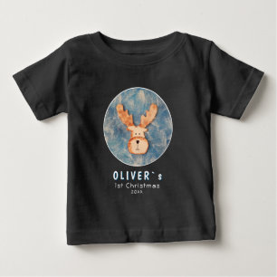 Söt hjort Ren Julen Babys Första Jul Babys T-Shirt