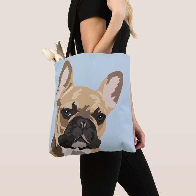 Söt hjortfärgad fransk bulldog | Frenchie Tygkasse (Närbild)