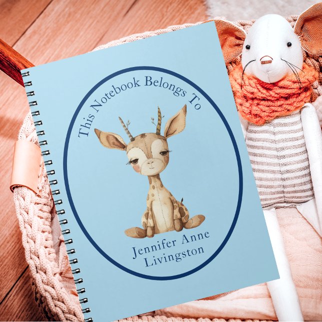 Söt hjortillustration Namnanpassad barnbok  Anteckningsbok (Skapare uppladdad)