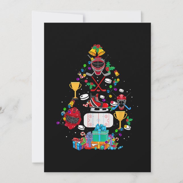 Söt hockey julgransprydnad Roligt present åt pojke Julkort (Framsida)